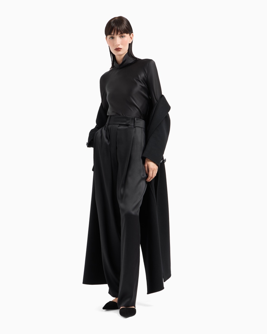 The world of armani BLUSA A MANICHE LUNGHE IN DOPPIO RASO DI SETA Online