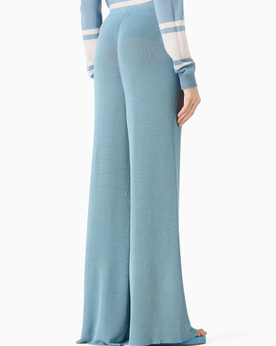 The world of armani PANTALONI IN MAGLIA DI MISTO VISCOSA In Vendita