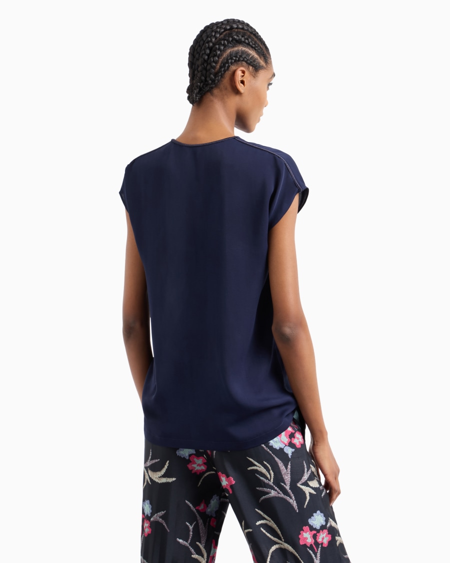 The world of armani BLUSA IN DOPPIA GEORGETTE DI SETA Saldi