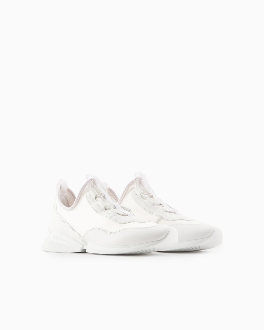 The world of armani SNEAKERS IN TESSUTO TECNICO E PELLE Saldi Di Fabbrica