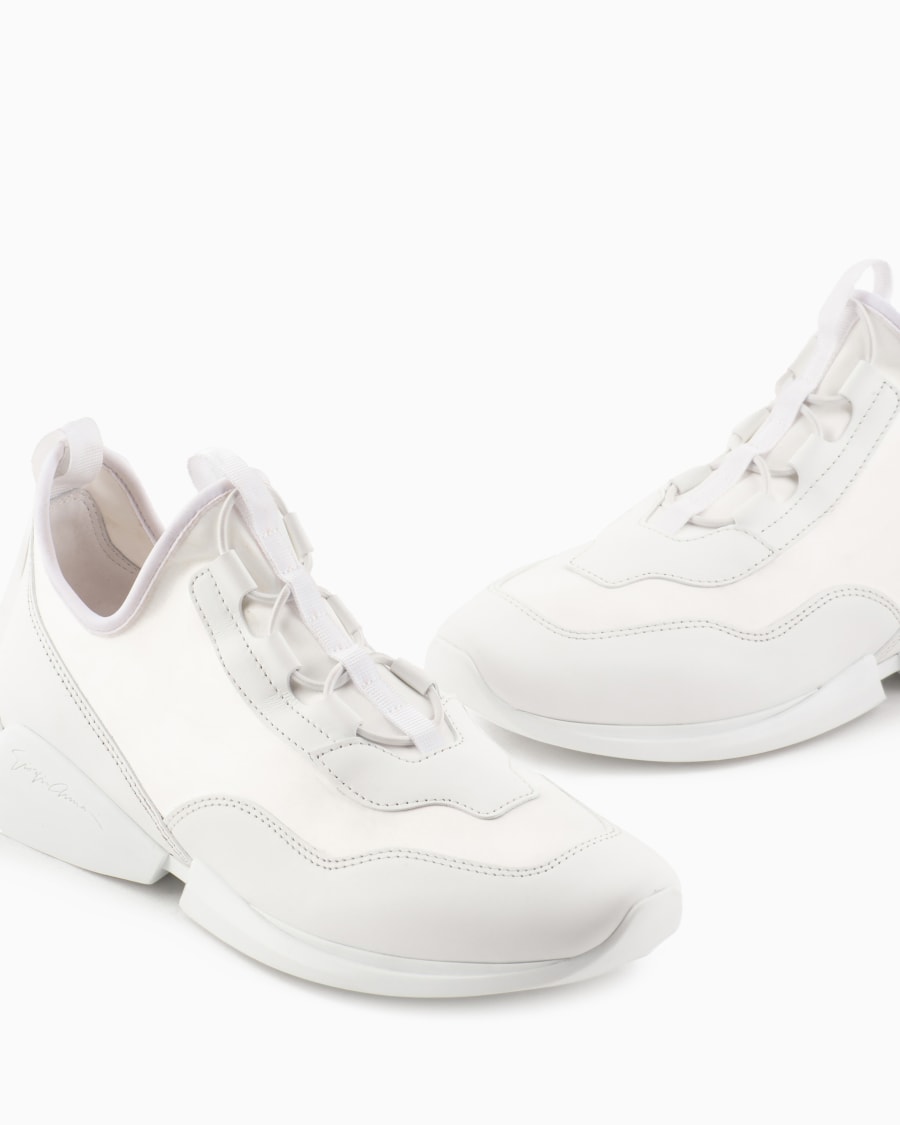 The world of armani SNEAKERS IN TESSUTO TECNICO E PELLE Saldi Di Fabbrica