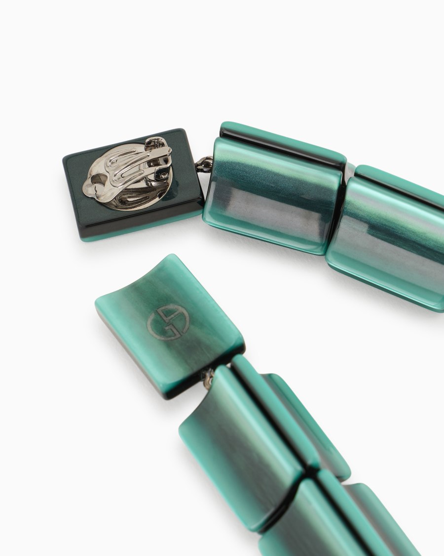 The world of armani ORECCHINI A CLIP CON PENDENTI IN RESINA In Saldo