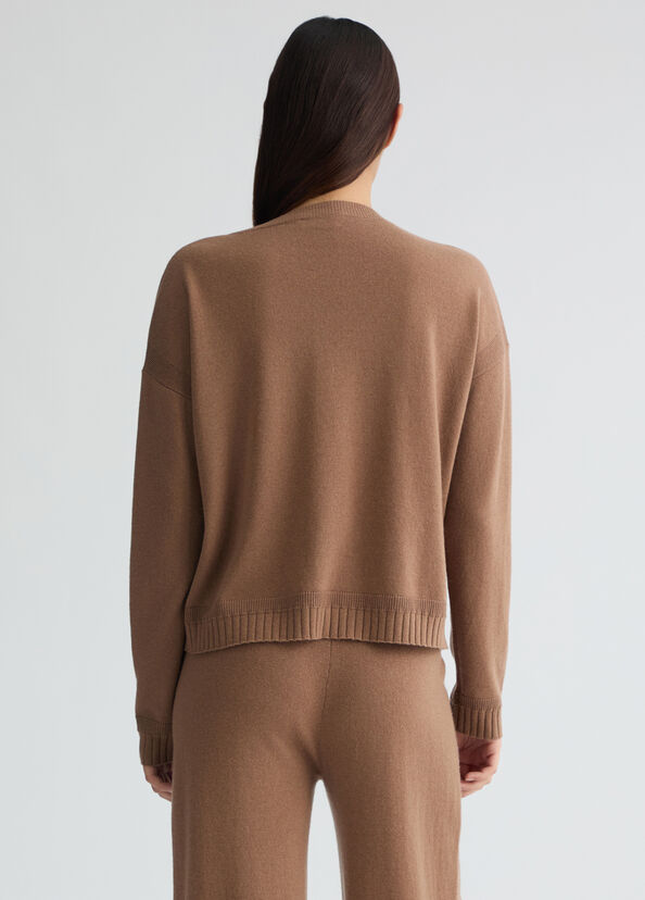 Liu Jo Maglia marrone in lana e cashmere Nuovo
