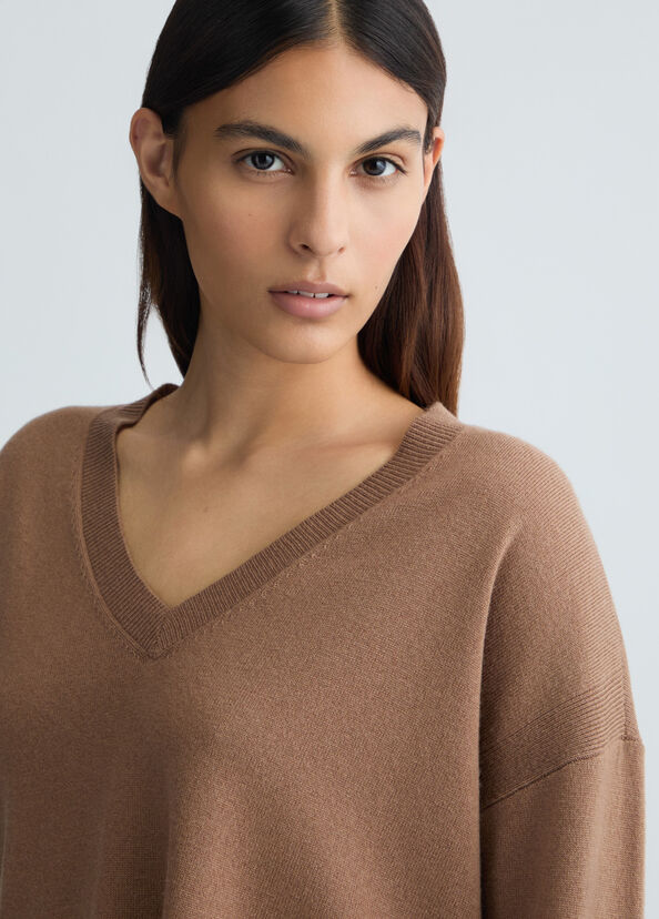 Liu Jo Maglia marrone in lana e cashmere Nuovo