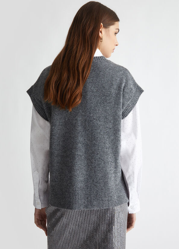 Liu Jo Gilet in maglia con logo Vendita