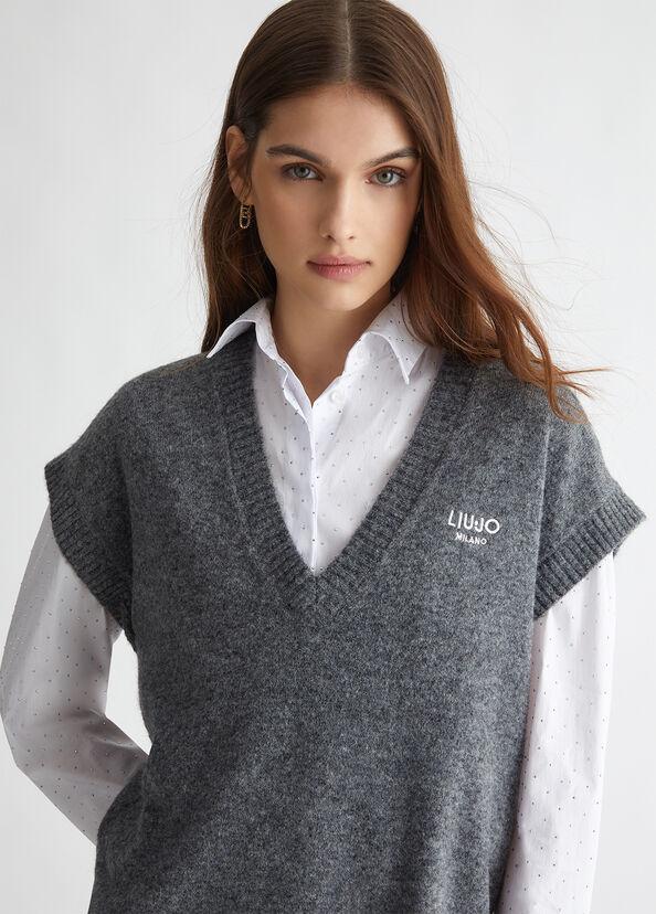 Liu Jo Gilet in maglia con logo Vendita