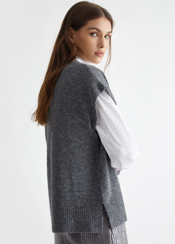 Liu Jo Gilet in maglia con logo Vendita