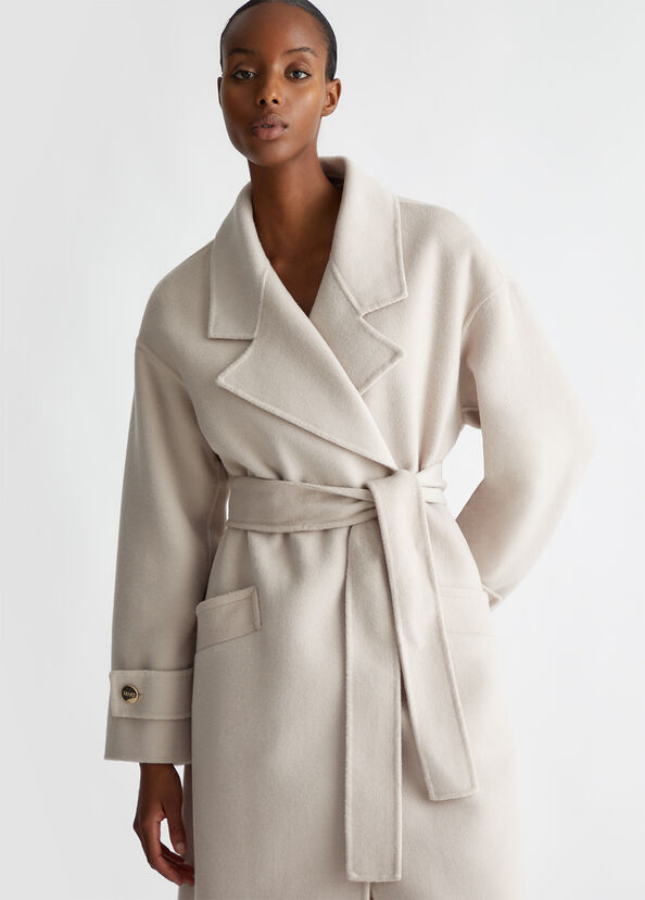 Liu Jo Cappotto in misto lana con cintura Acquista Ora