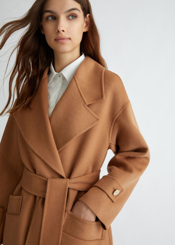 Liu Jo Cappotto in misto lana con cintura Fino Al -60%