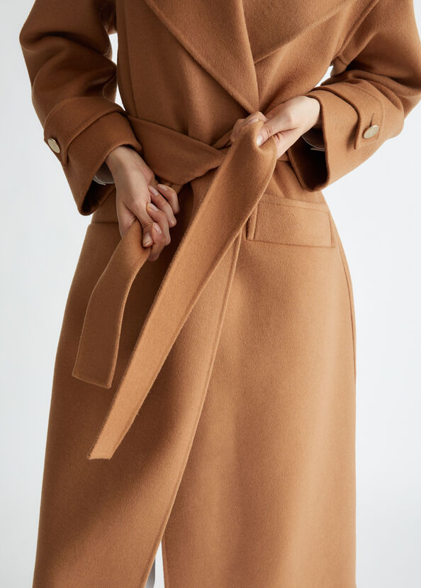 Liu Jo Cappotto in misto lana con cintura Fino Al -60%