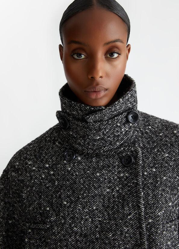 Liu Jo Cappotto doppiopetto in misto lana bouclé Outlet