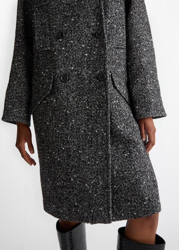 Liu Jo Cappotto doppiopetto in misto lana bouclé Outlet