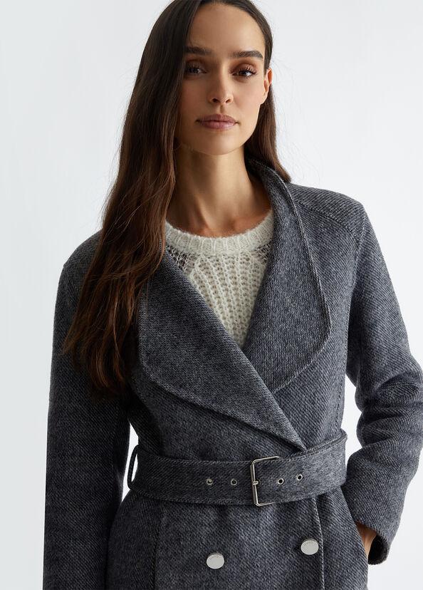 Liu Jo Cappotto doppiopetto in misto lana Saldi
