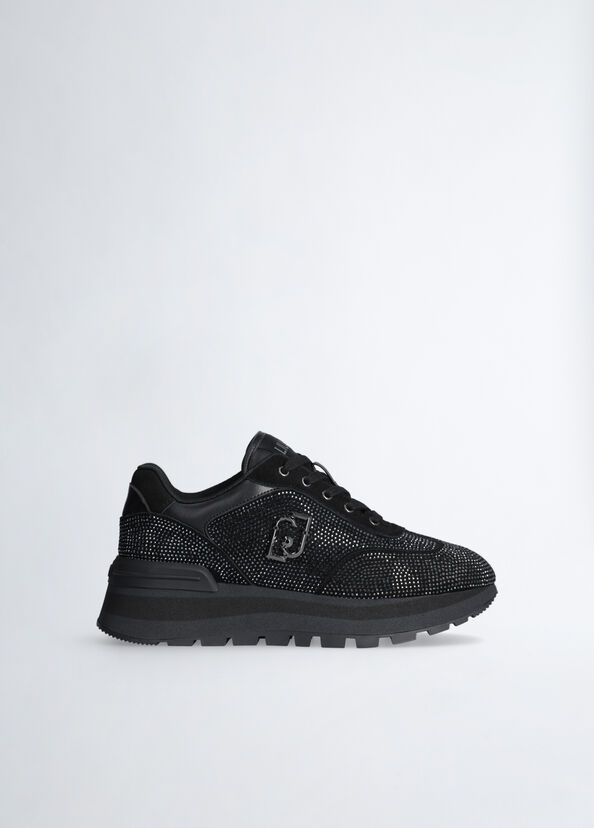 Liu Jo Sneakers nere full strass Flash Sale