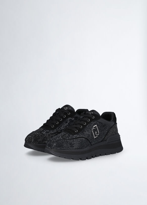 Liu Jo Sneakers nere full strass Flash Sale