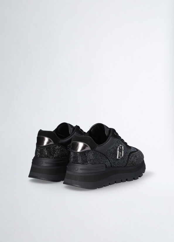 Liu Jo Sneakers nere full strass Flash Sale