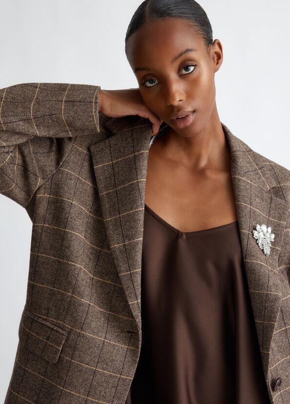 Liu Jo Blazer check con spilla gioiello Offerta Anniversario