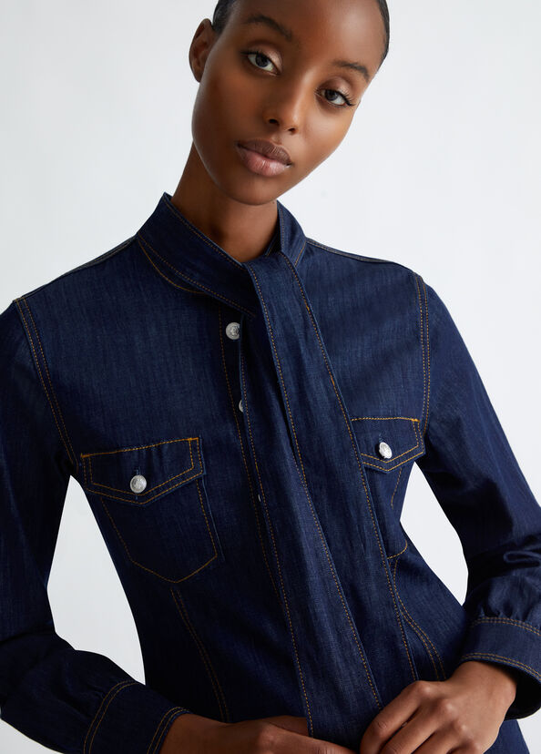 Liu Jo Camicia in denim con fiocco Ultimi due giorni