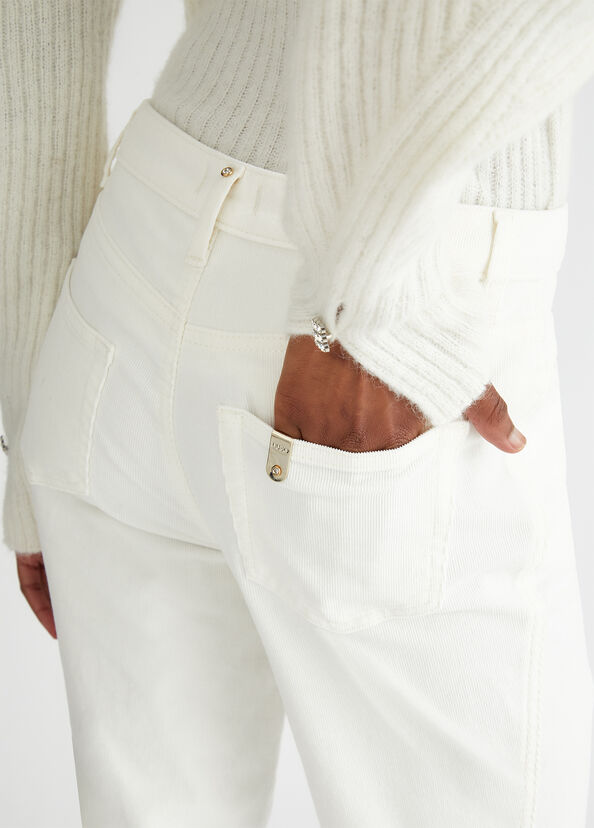 Liu Jo Pantaloni straight in velluto Fino al 55% di sconto