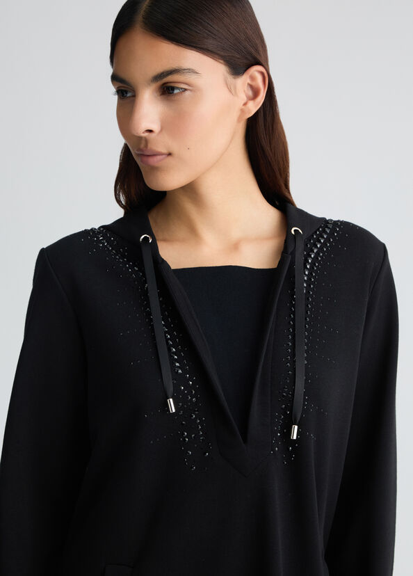 Liu Jo Felpa con cappuccio e strass Prezzo Ridotto
