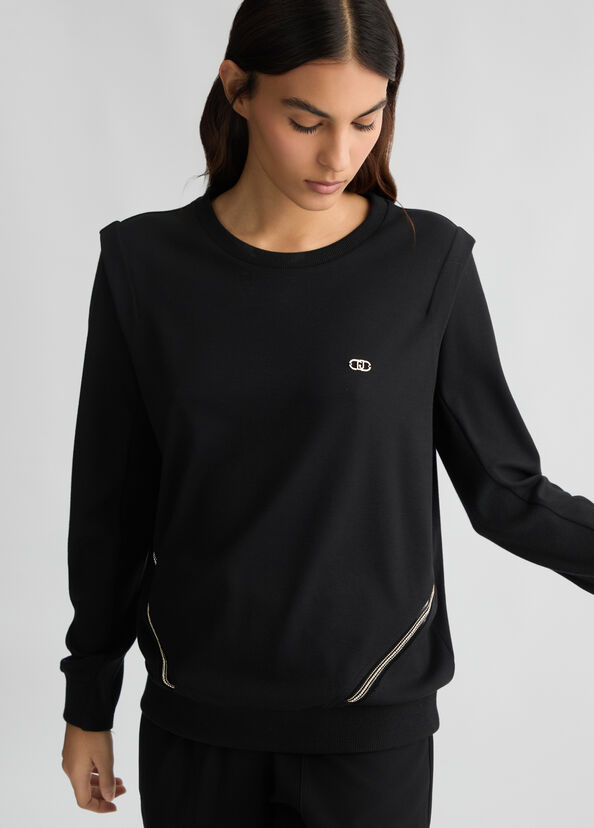 Liu Jo Felpa nera Sconto