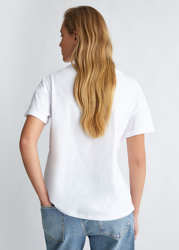 Liu Jo T-shirt con stampa e applicazioni Liquidazione