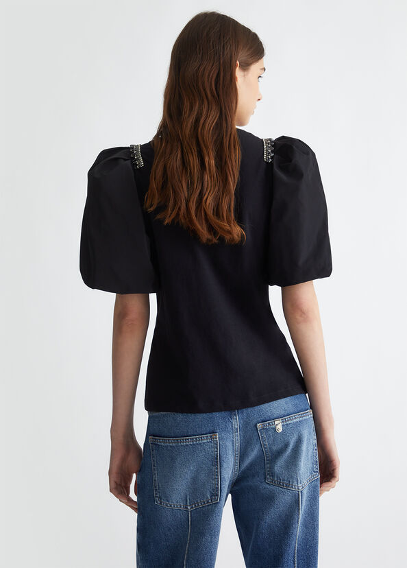 Liu Jo T-shirt in jersey con strass Offerte giornaliere