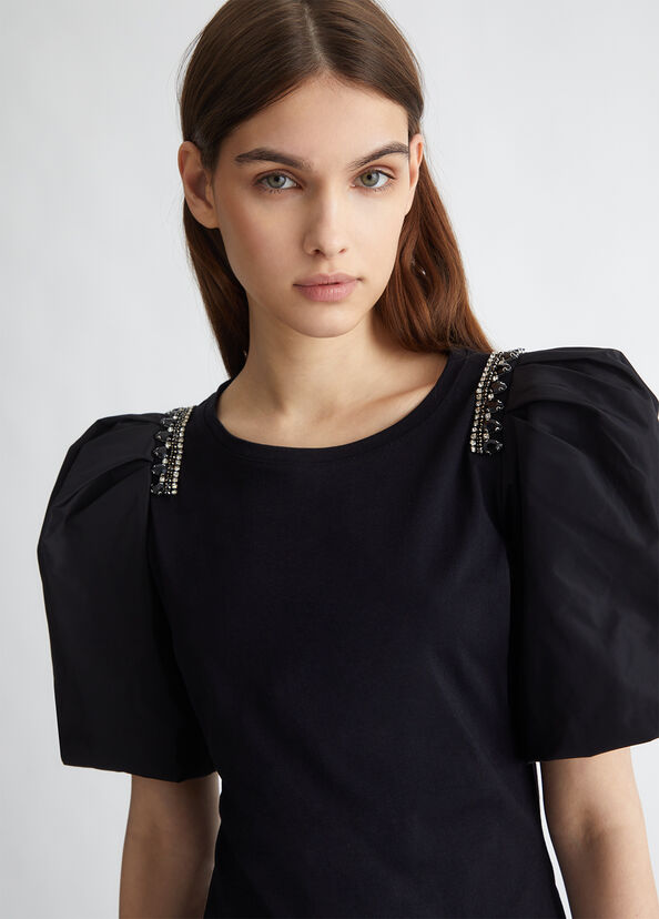 Liu Jo T-shirt in jersey con strass Offerte giornaliere