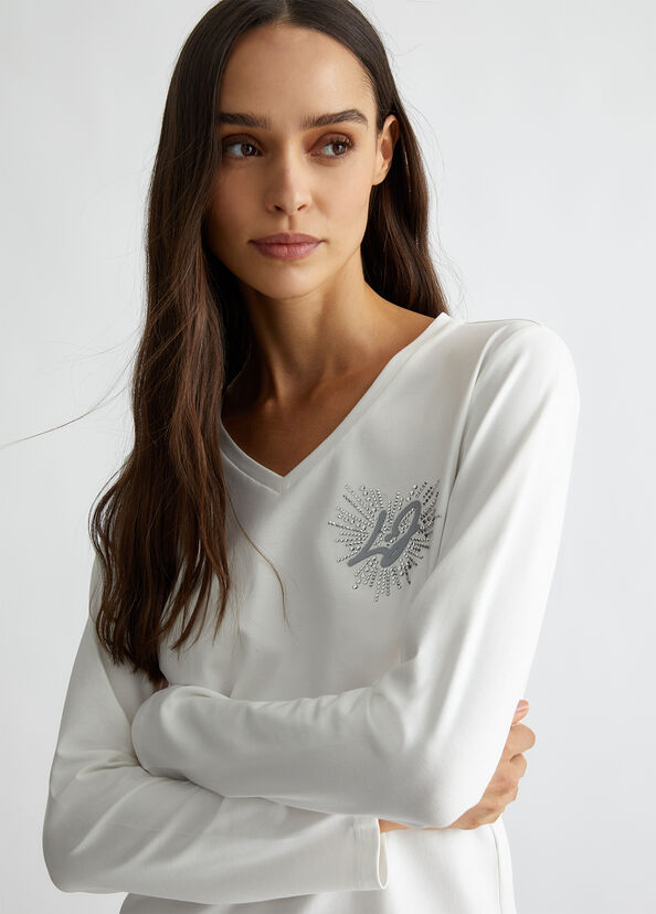 Liu Jo T-shirt con cuore e strass Enormi risparmi