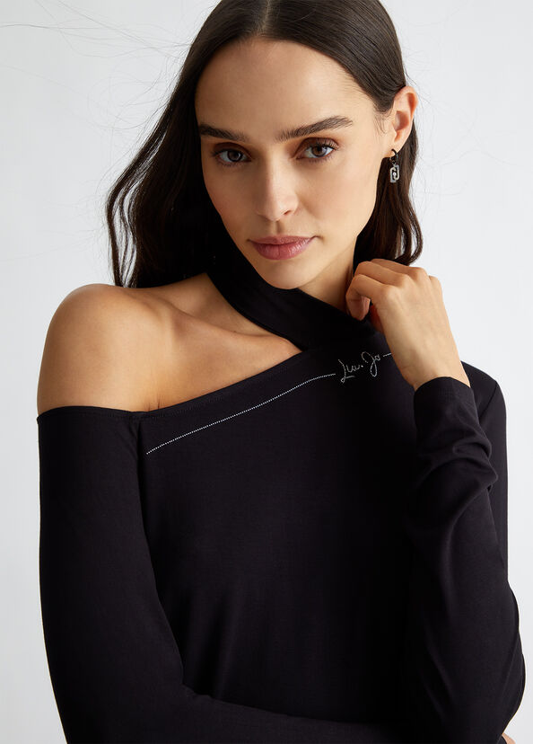 Liu Jo T-shirt con logo e strass Sconti VIP