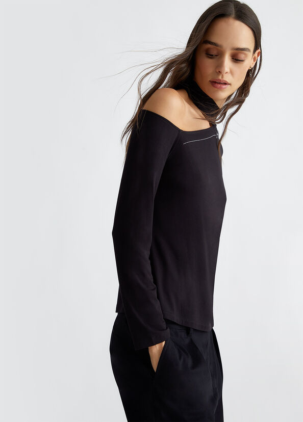 Liu Jo T-shirt con logo e strass Sconti VIP