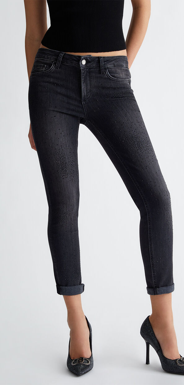Liu Jo Jeans skinny bottom up con strass Officina