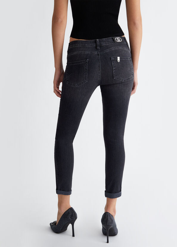 Liu Jo Jeans skinny bottom up con strass Officina