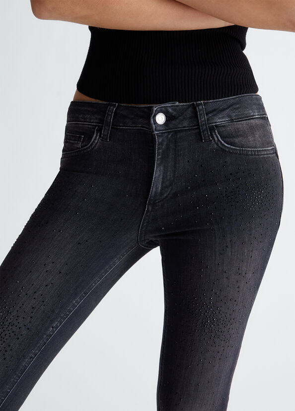 Liu Jo Jeans skinny bottom up con strass Officina