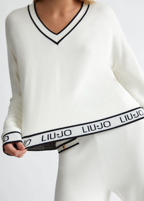 Liu Jo Maglia in misto seta con logo 50% di sconto per tempo limitato