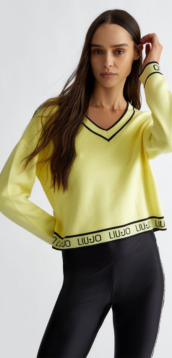 Liu Jo Maglia in misto seta con logo In Linea