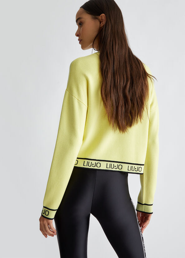 Liu Jo Maglia in misto seta con logo In Linea