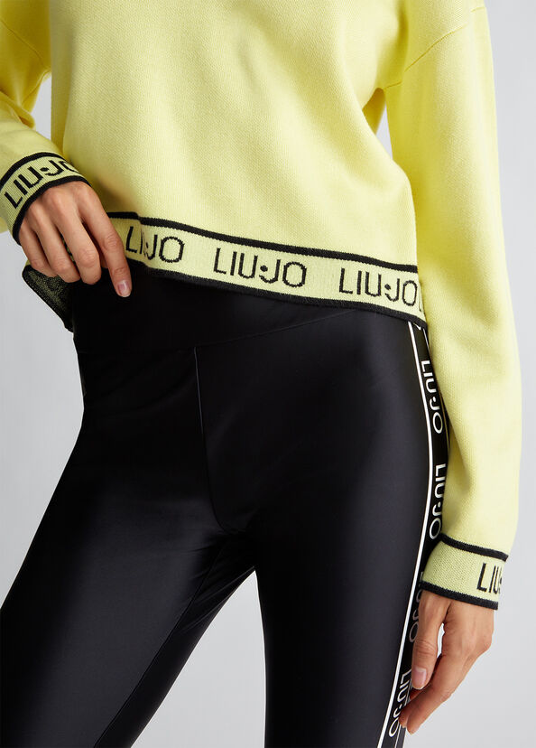 Liu Jo Maglia in misto seta con logo In Linea