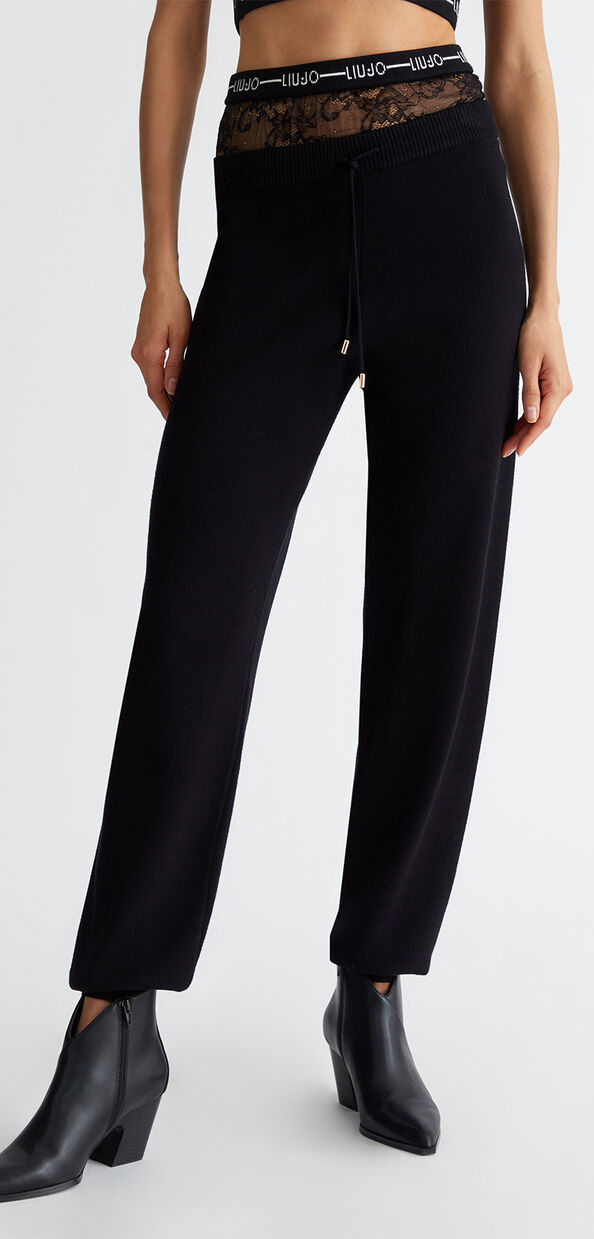 Liu Jo Pantaloni in maglia con pizzo Promozione