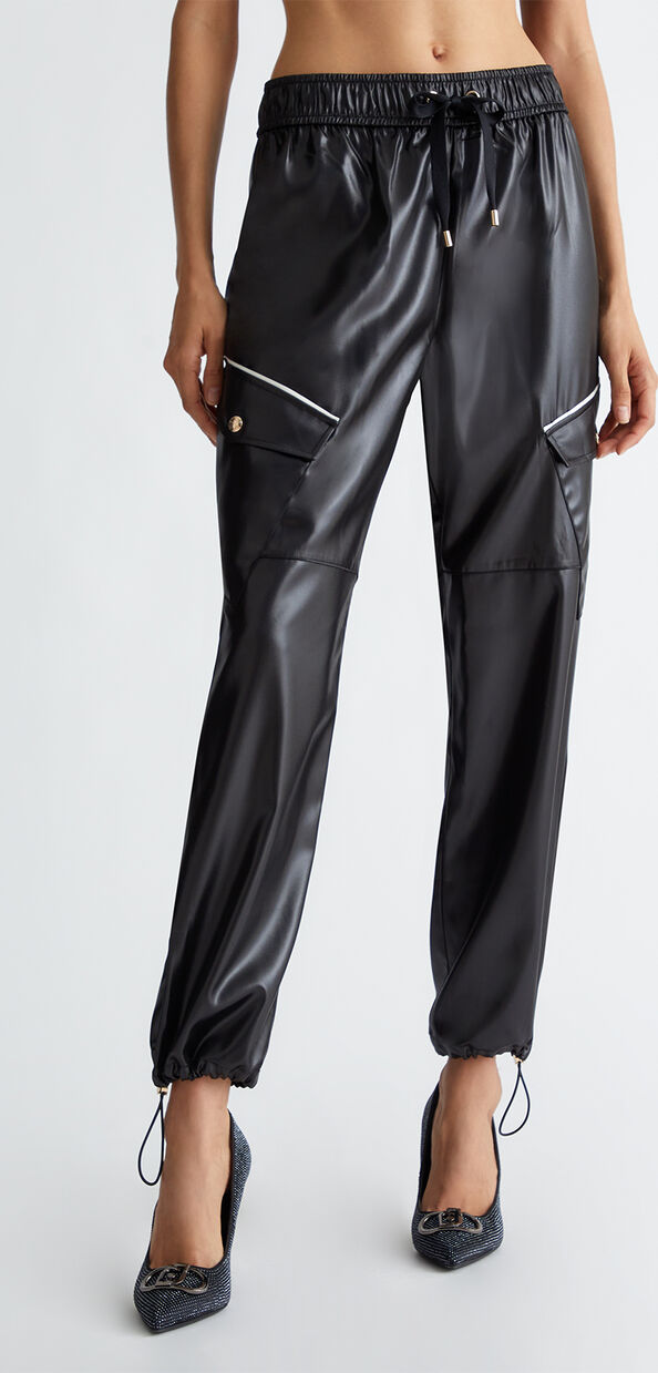Liu Jo Pantaloni jogging in tessuto spalmato Soddisfazione Garantita