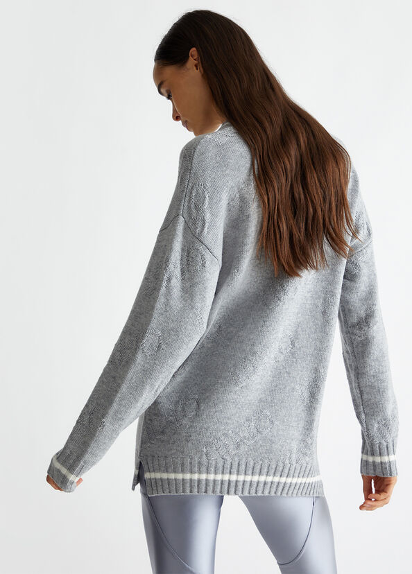 Liu Jo Maglia in misto lana con logo Promozione Limitata