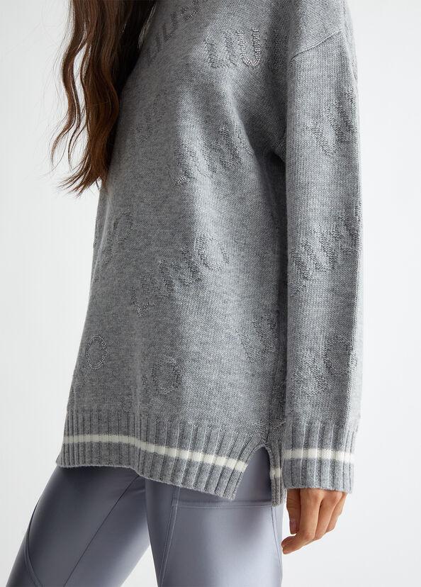 Liu Jo Maglia in misto lana con logo Promozione Limitata