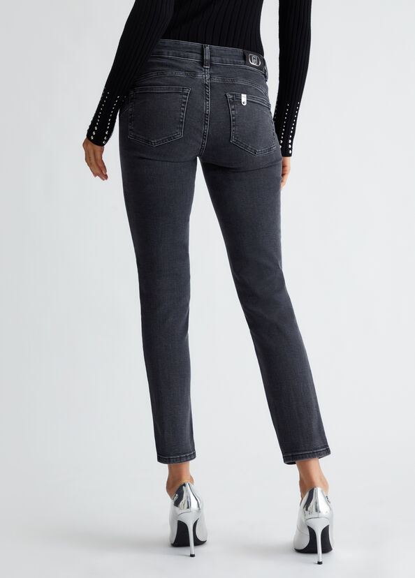 Liu Jo Jeans skinny bottom up con strass Vendita Economica