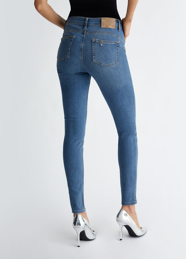 Liu Jo Jeans skinny bottom up a vita alta Saldi Di Fabbrica
