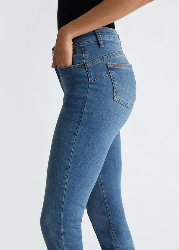 Liu Jo Jeans skinny bottom up a vita alta Saldi Di Fabbrica