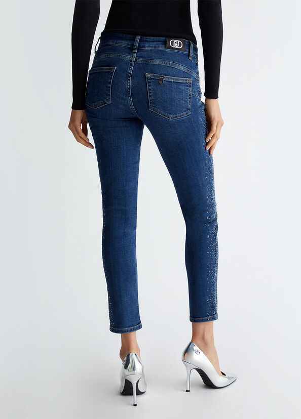 Liu Jo Jeans skinny bottom up con strass In Saldo