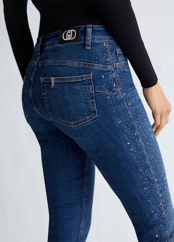 Liu Jo Jeans skinny bottom up con strass In Saldo
