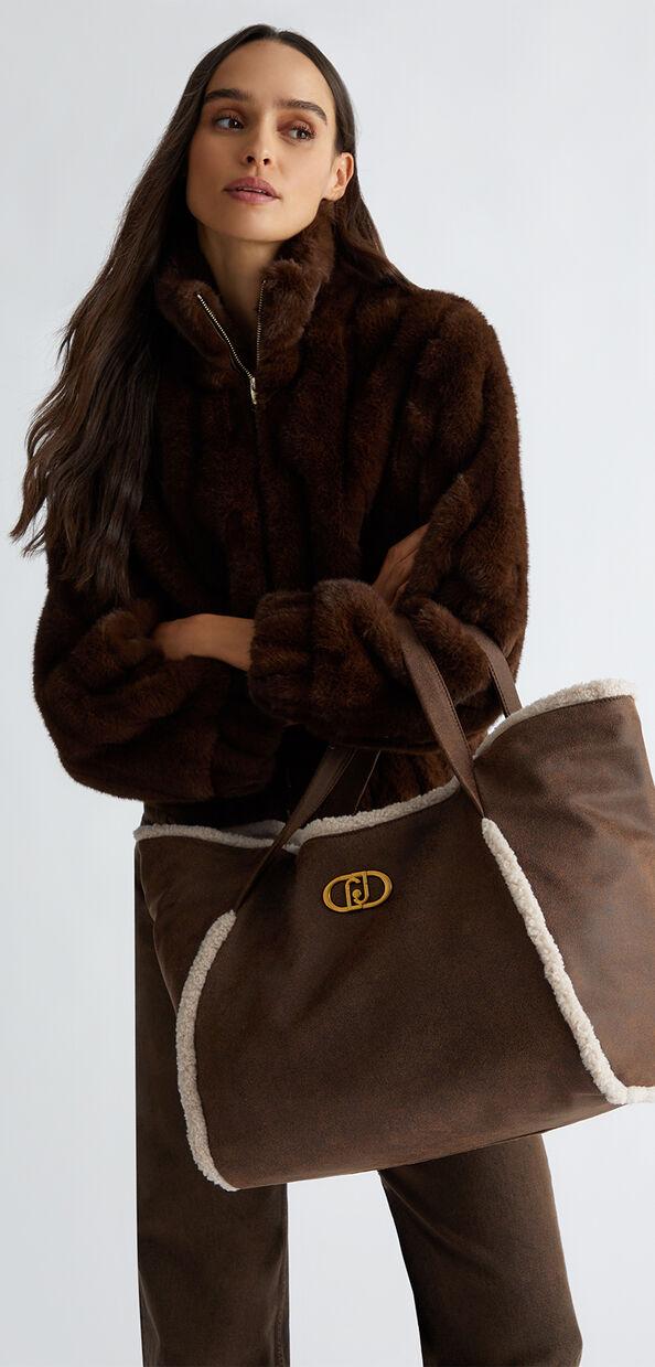 Liu Jo Shopping bag in tessuto spalmato con pochette Smaltimento dello stoccaggio