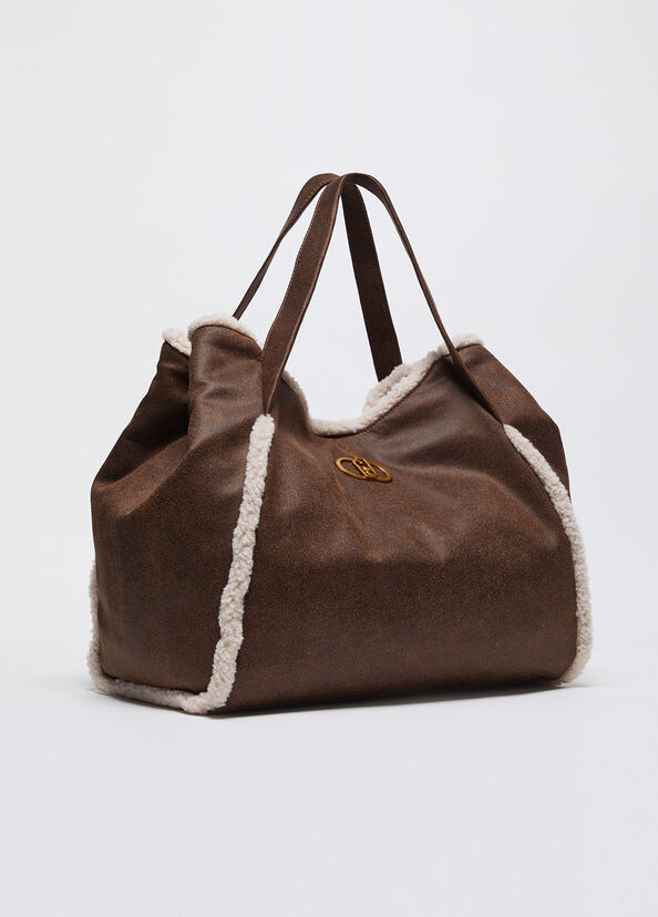 Liu Jo Shopping bag in tessuto spalmato con pochette Smaltimento dello stoccaggio