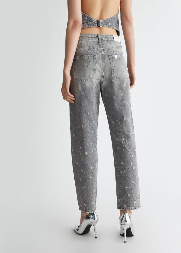 Liu Jo Jeans straight con stappi e strass Discount Store per i nuovi prodotti